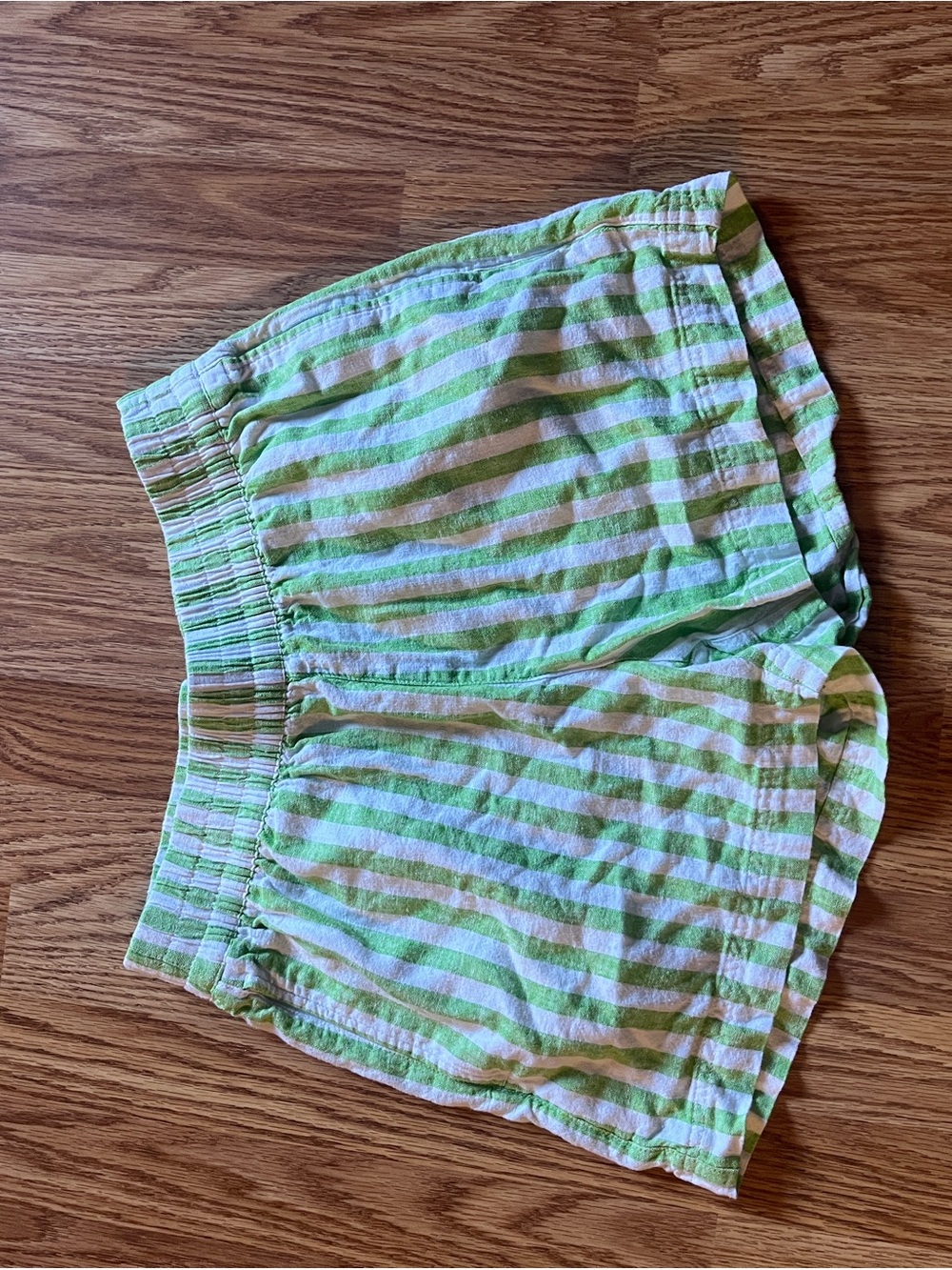 Old Navy Green and White Striped Shorts